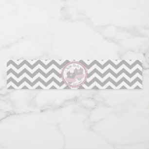 Etiqueta Para Botella De Agua Chicas gemelos Baby Shower de Chevron del tutú