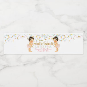 Etiqueta Para Botella De Agua Chicas gemelos Twinkle Little Star