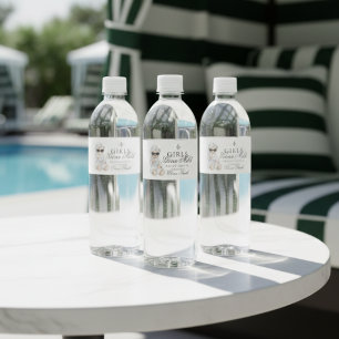 Etiqueta Para Botella De Agua Chicas Moderadas Oso de Spa Despedida de Soltera