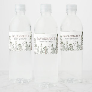 Etiqueta Para Botella De Agua Chico Bosque Ducha de Bebé