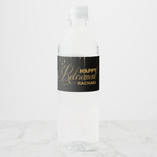 Etiqueta Para Botella De Agua Chispa, fiesta de retiro de oro