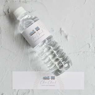 Etiqueta Para Botella De Agua Choo Choo Train Boys Blue Birthday Party