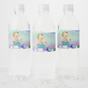 Etiqueta Para Botella De Agua Chorro de Cumpleaños de Sirena de Joyas