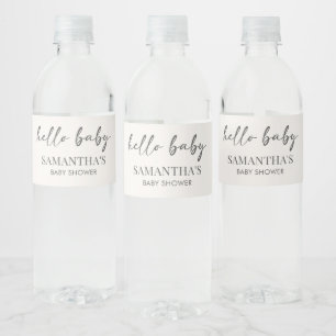 Etiqueta Para Botella De Agua Chupete Minimalista de Bienvenida al Bebé