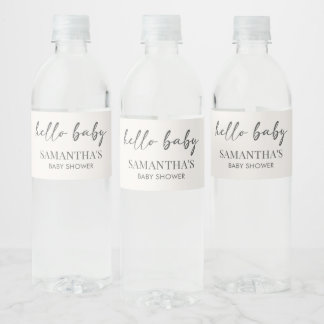 Etiqueta Para Botella De Agua Chupete Minimalista de Bienvenida al Bebé