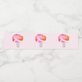 Etiqueta Para Botella De Agua Cinta rosa Recaudación de fondos formales para la 