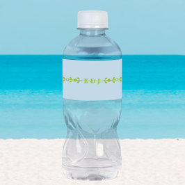 Etiqueta Para Botella De Agua Citrus Green & Coastal Blue Wedding