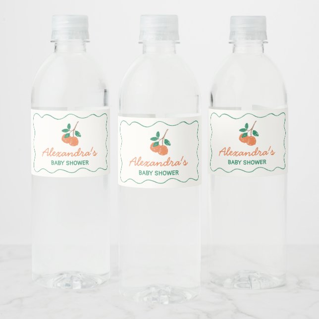 Etiqueta Para Botella De Agua Citrus Little Cutie Moderno Baby Shower (Botellas)