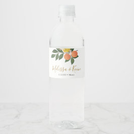 Etiqueta Para Botella De Agua Citrus Naranja y Lemons