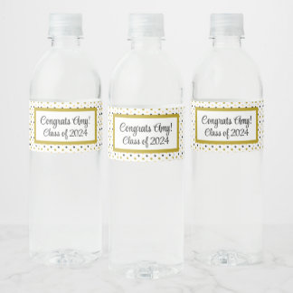 Etiqueta Para Botella De Agua Clase personalizada de graduación de felicitacione