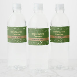Etiqueta Para Botella De Agua Clase personalizada Gold Green Graduate de 2021