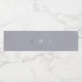 Etiqueta Para Botella De Agua Clásico Deco Dorado Gris Vintage Caligrafía Boda