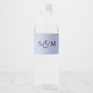 Etiqueta Para Botella De Agua Clásico Monograma de Bodas con Ampersand en Script