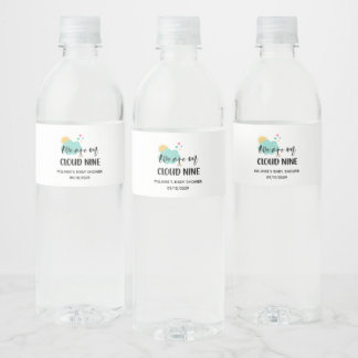 Etiqueta Para Botella De Agua Cloud Nine Baby Shower