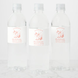 Etiqueta Para Botella De Agua Cóctel Retro Moderno de Despedida de Soltera Naran
