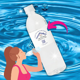 Etiqueta Para Botella De Agua Código QR de agradecimiento empresarial con logoti