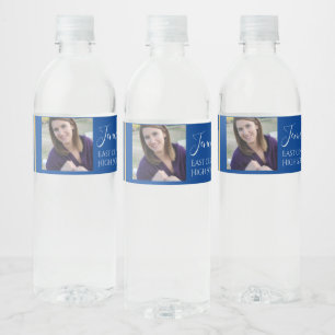 Etiqueta Para Botella De Agua Colores Blue School Foto de secundaria