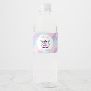 Etiqueta Para Botella De Agua Colorido pastel de cumpleaños unicornio personaliz