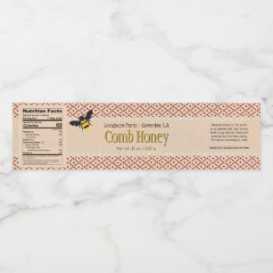 Etiqueta Para Botella De Agua Comb Honey Box Wrap Around Label