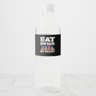 Etiqueta Para Botella De Agua Come Bebe Sé Miedo Monstruo Halloween Creativo