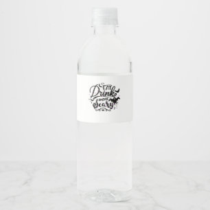 Etiqueta Para Botella De Agua Come Bebe Y Sé Espantoso Diseño De Halloween Arte 