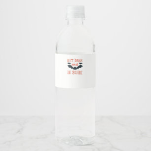 Etiqueta Para Botella De Agua Come Bebe Y Sé Espantoso Fiesta De Murciélagos De 