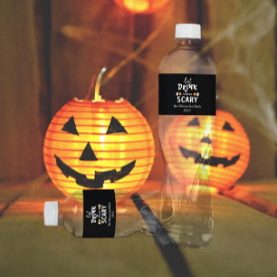 Etiqueta Para Botella De Agua Come, Bebe y Sé Espantoso Halloween