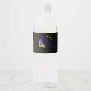 Etiqueta Para Botella De Agua Come Bebe Y Sé Espantoso Halloween Mínimo Limpio