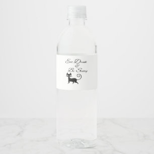 Etiqueta Para Botella De Agua Come Bebe Y Sé Un Gato Espeluznante Divertido Lind