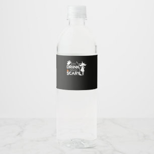 Etiqueta Para Botella De Agua Comer Bebida Y Ser Divertido Miedo