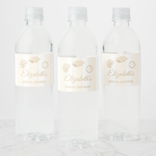 Etiqueta Para Botella De Agua Conchas marinas y campanas de boda: Desayuno de no