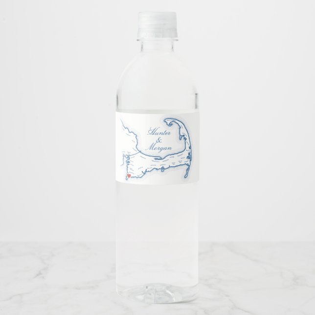 Etiqueta Para Botella De Agua Coonamessett Inn Boda Cape Cod  (Anverso)