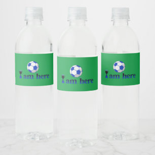 Etiqueta Para Botella De Agua Copa divertida de fútbol - Estoy aquí