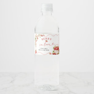 Etiqueta Para Botella De Agua Coquette Berry In Love Bridal Shower Botella