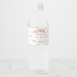 Etiqueta Para Botella De Agua Coquette bow Florals Baby Shower