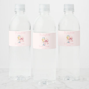 Etiqueta Para Botella De Agua Coquette Pink Bow Bachelorette