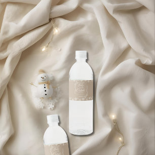 Etiqueta Para Botella De Agua Coquette Taupe de invierno nevada hace frío