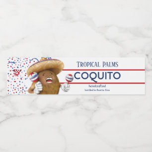 Etiqueta Para Botella De Agua Coquito Coconut Maracas
