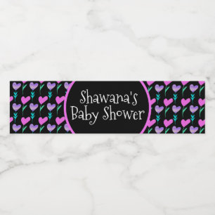 Etiqueta Para Botella De Agua Corazón Floral Día de San Valentín Baby Shower