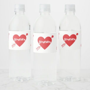 Etiqueta Para Botella De Agua Corazón Rojo Amor Boda Compromiso Ducha Nupcial