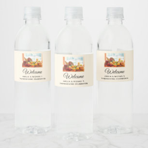 Etiqueta Para Botella De Agua Cosecha de la abundancia en la mesa de Acción de G