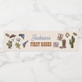 Etiqueta Para Botella De Agua Cowboy Wild West First Rodeo Boy Cumpleaños