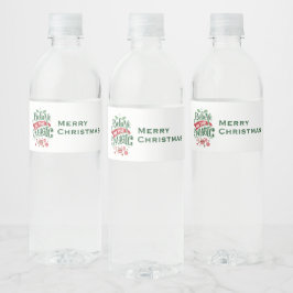 Etiqueta Para Botella De Agua Creer en la tipografía del Navidad mágico