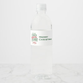 Etiqueta Para Botella De Agua Creer en la tipografía del Navidad mágico