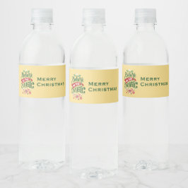 Etiqueta Para Botella De Agua Creer en la tipografía del Navidad mágico