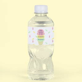 Etiqueta Para Botella De Agua Crema de hielo 3er cumpleaños