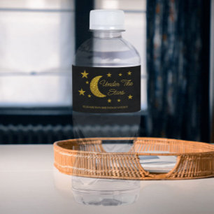 Etiqueta Para Botella De Agua Cumpleaños bajo las estrellas