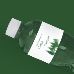 Etiqueta Para Botella De Agua Cumpleaños de árboles del bosque