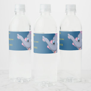 Etiqueta Para Botella De Agua Cumpleaños de Elefante Lindo