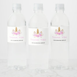 Etiqueta Para Botella De Agua Cumpleaños de fiesta de unicornio mágico